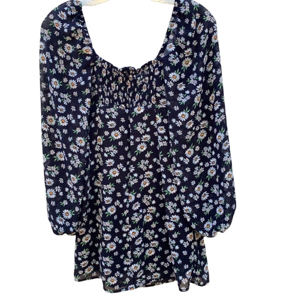 Princess Polly Womens Size 0 Delaney floral black mini dress balloon sleeves - Picture 2 of 11
